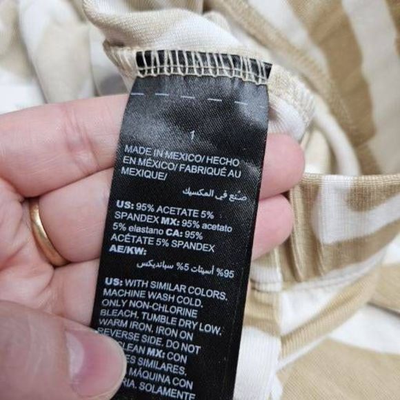NWT Chico's Travelers Classic Zebra Palazzo Tan White Pants Size 1 Medium 8 - Picture 6 of 8